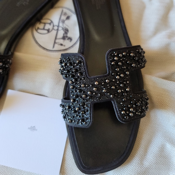 Hermes Oran Sandal with Crystals size 40eu… - Picture 8 of 12